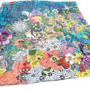 Anthropologie lush landscape queen bedspread quilt and one sham EUC